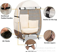 Waterproof Egg-Shaped Chair Cover with Double Zipper – Solara 
