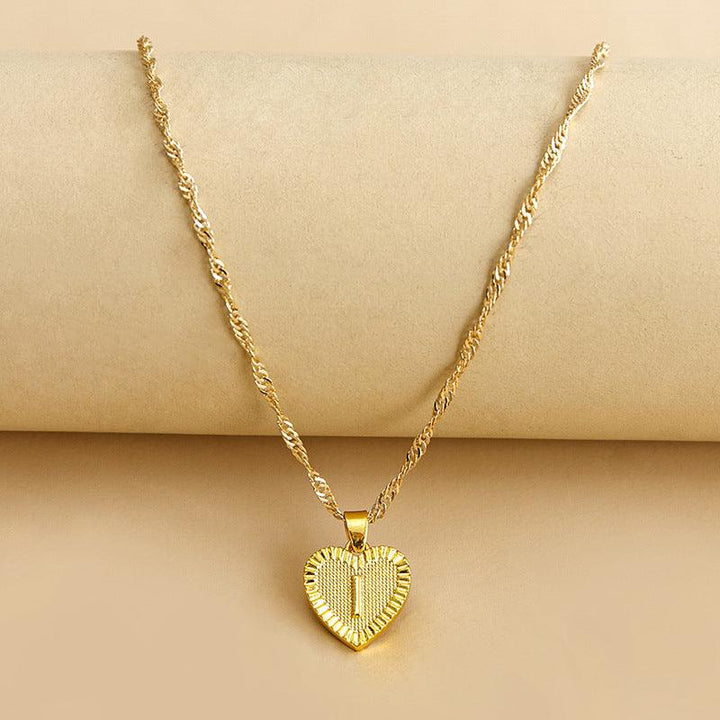 Goldene Initial Herz Anhänger Kette - Amara