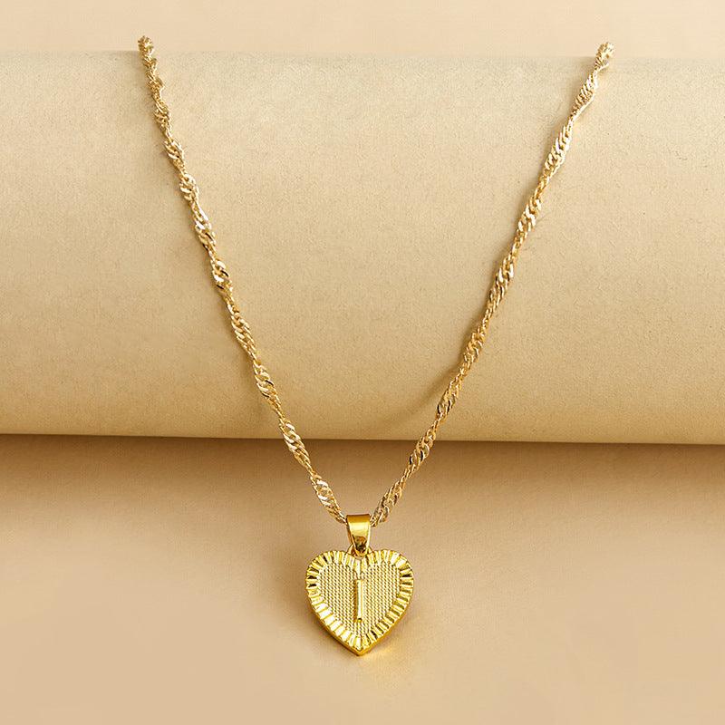 Goldene Initial Herz Anhänger Kette - Amara