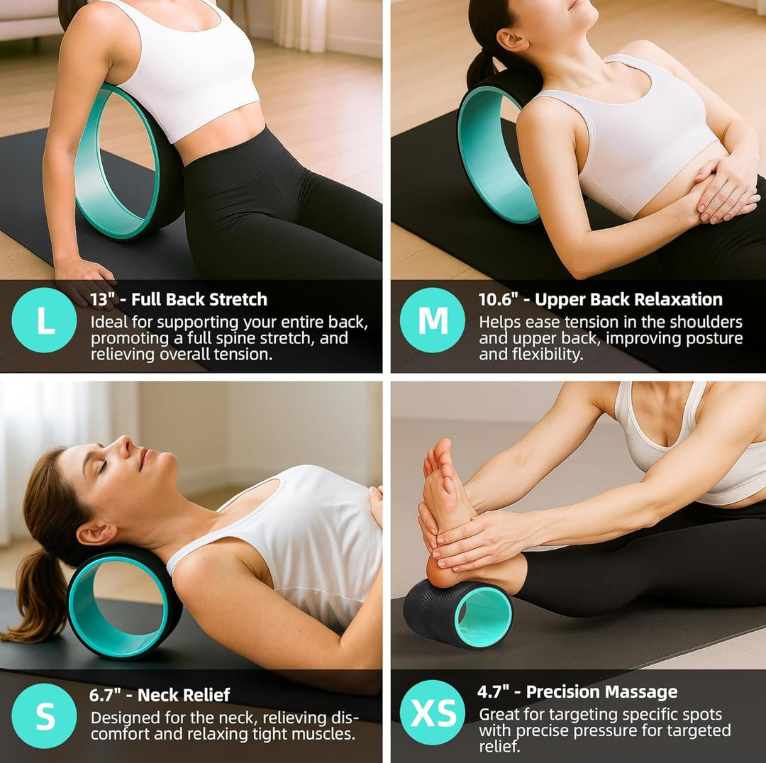 Rugrollerwiel Set van 4 met Yoga Blokken – Artheva