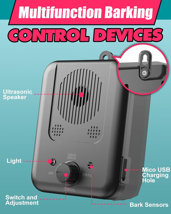 Rechargeable Ultrasonic Anti-Barking Device with a Range of 15 Meters – Calvero