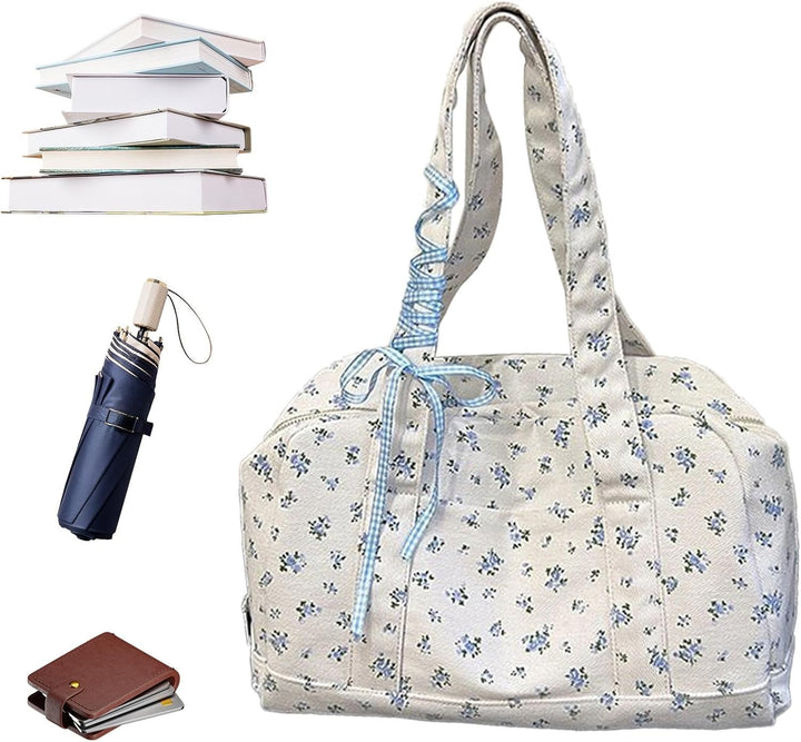 Bow Duffle Bag – Grote Canvas Weekendtas met Lintenaccent – Floria