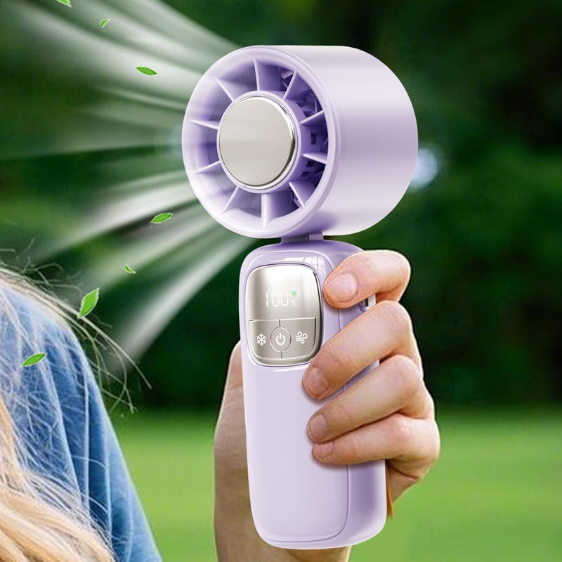 Tragbarer faltbarer Handventilator mit LED-Display – 100 Geschwindigkeiten