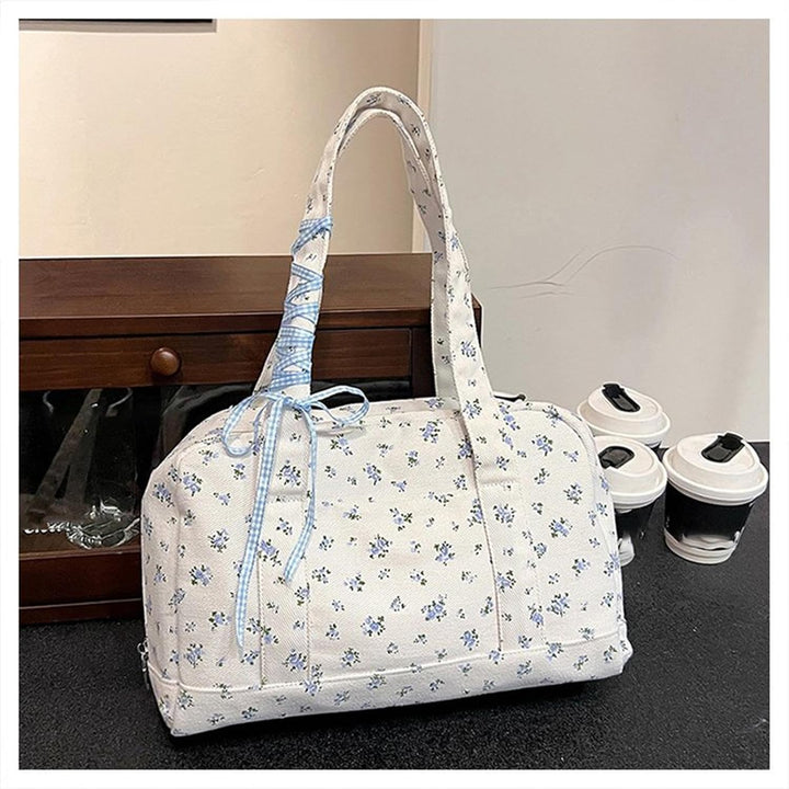 Bow Duffle Bag – Grote Canvas Weekendtas met Lintenaccent – Floria