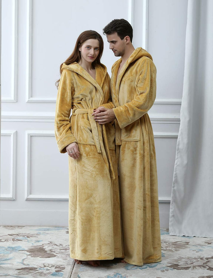 Fluffy Fleece Bathrobe with Hood - CozyFluff