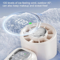 Tragbarer faltbarer Handventilator mit LED-Display – 100 Geschwindigkeiten