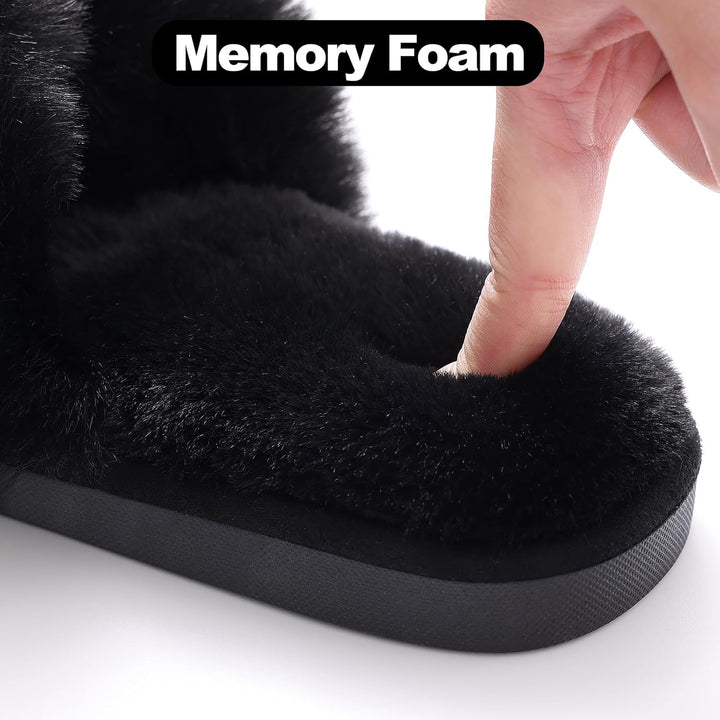 Fuzzy Slippers with Memory Foam - CloudStep