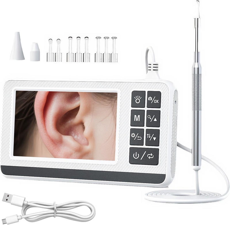 Otoscope for Ear Cleaning with 3.9mm Camera and 4.3-Inch HD Screen – Claryon