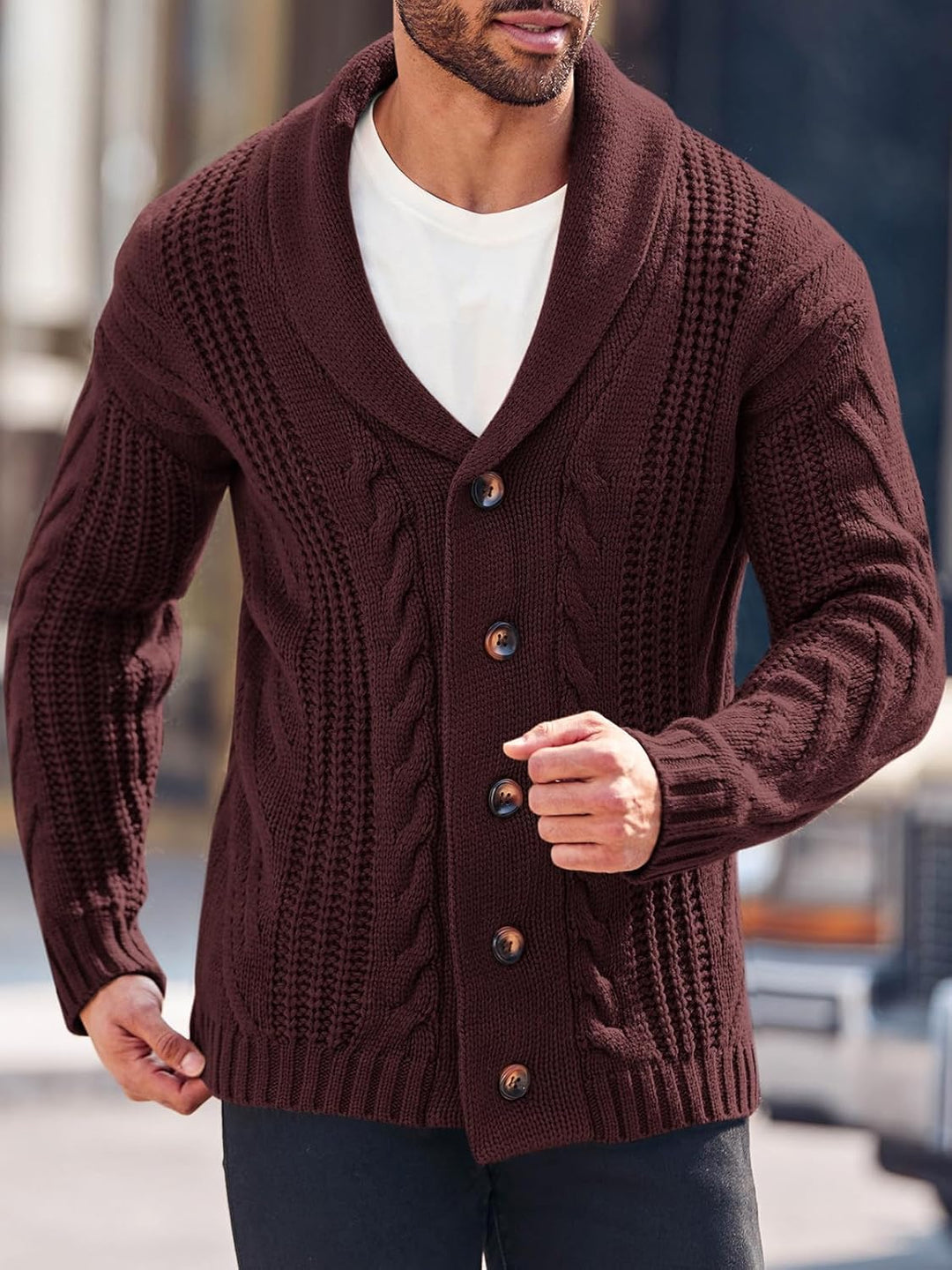 Bequemer gestrickter Herrenpullover - Lucas