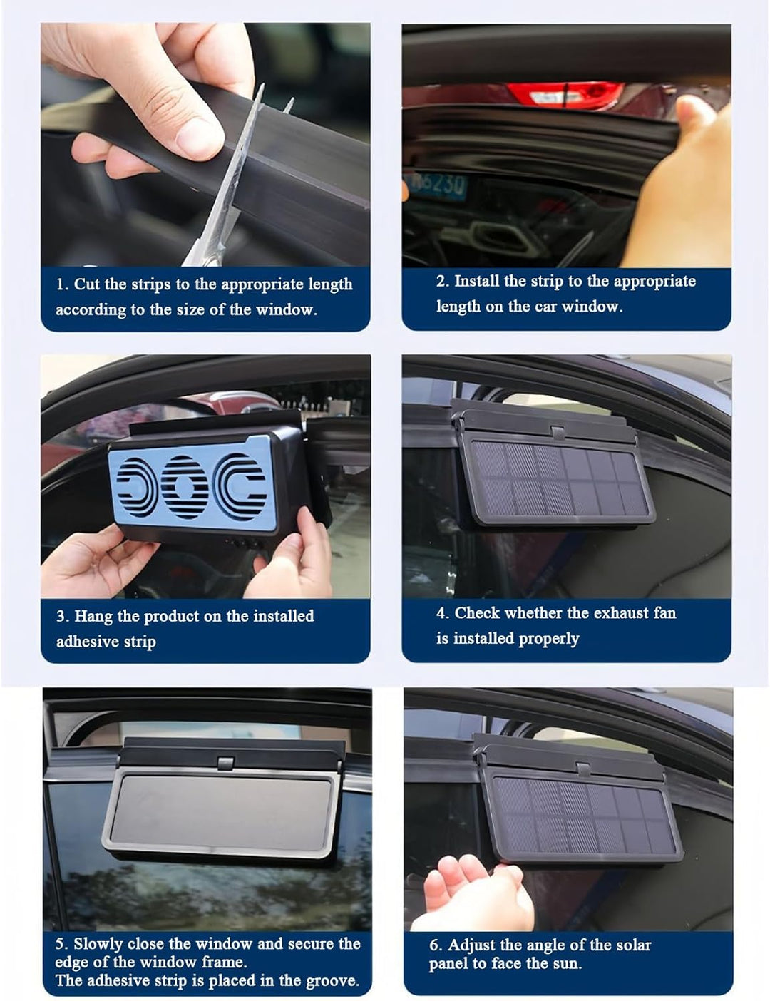Solar Car Window Fan – Dual Airflow Ventilation System with Cooling Function – Aurovent 