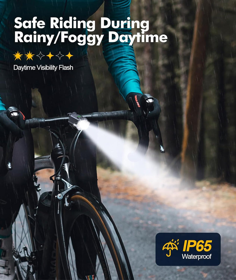 Rechargeable Bike Light Set with 3+6 Modes &amp; Side Lights – RoadBeam 