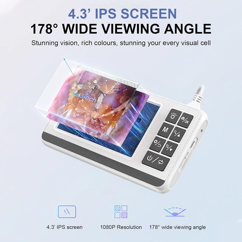 Otoscope for Ear Cleaning with 3.9mm Camera and 4.3-Inch HD Screen – Claryon