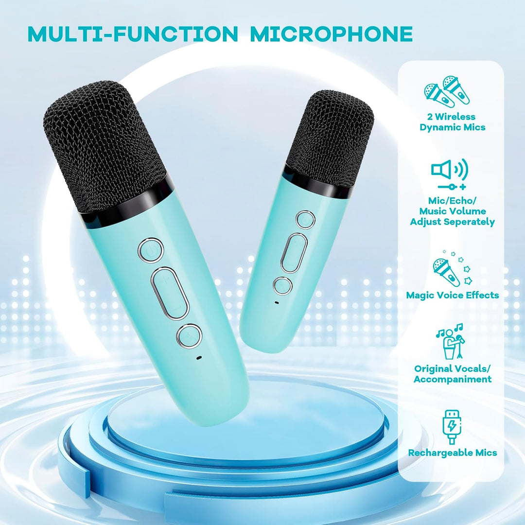 Portable Mini Karaoke Machine with Bluetooth Speaker &amp; 2 Wireless Microphones – Veylo