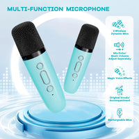 Portable Mini Karaoke Machine with Bluetooth Speaker &amp; 2 Wireless Microphones – Veylo