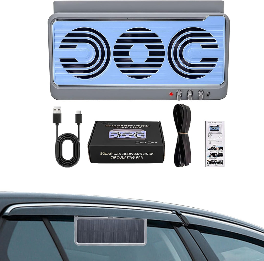 Solar Car Window Fan – Dual Airflow Ventilation System with Cooling Function – Aurovent 