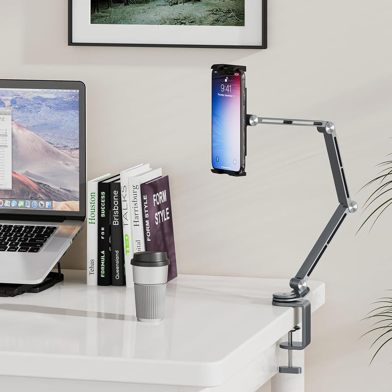Verstelbare Aluminium Tablet Desk Stand met 360° Rotatie – Movaro