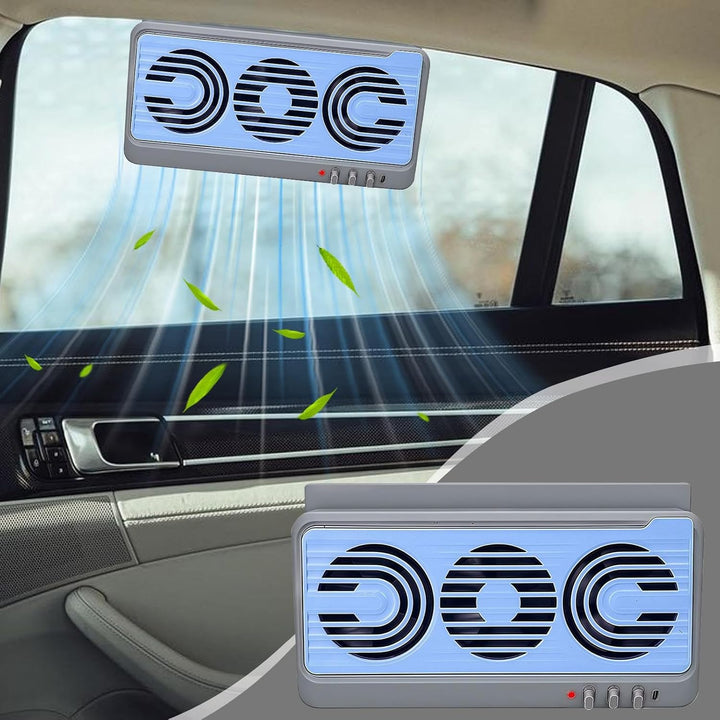 Solar Car Window Fan – Dual Airflow Ventilation System with Cooling Function – Aurovent 