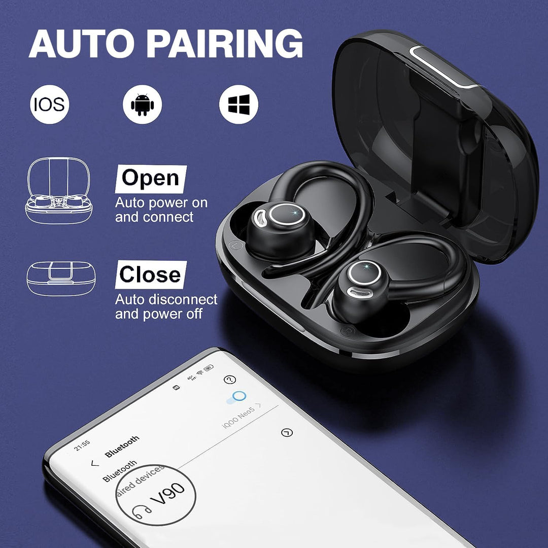 Wireless Bluetooth 5.3 Sports Earbuds with Noise Isolation and 48 Hours Playtime – Zeyora
