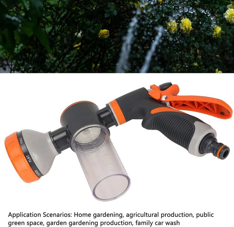 Gartensprinkler mit Schaumsprüher – 8 Modi Hochdruck-Handbrause
