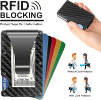 Dünne RFID-blockierende Geldbörse aus Carbonfaser mit Geldklammer - CarbonVault