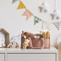 Baby Diaper Bag Caddy Organizer – Soft Sherpa Storage Basket with Compartments – Elvoria 