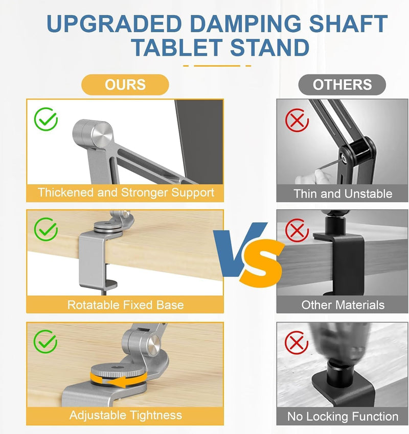 Verstelbare Aluminium Tablet Desk Stand met 360° Rotatie – Movaro