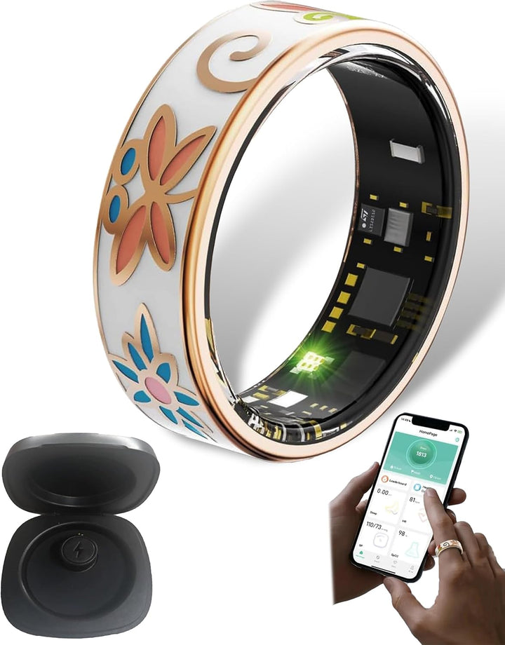 Slimme Emaille Wellnessring – Fitness- en Slaaptracker voor iOS & Android – Aurina