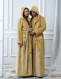 Fluffy Fleece Bathrobe with Hood - CozyFluff