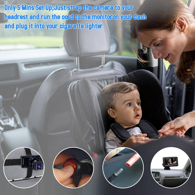 Baby car mirror with 1080P camera &amp; 4.3'' screen – Solvian 