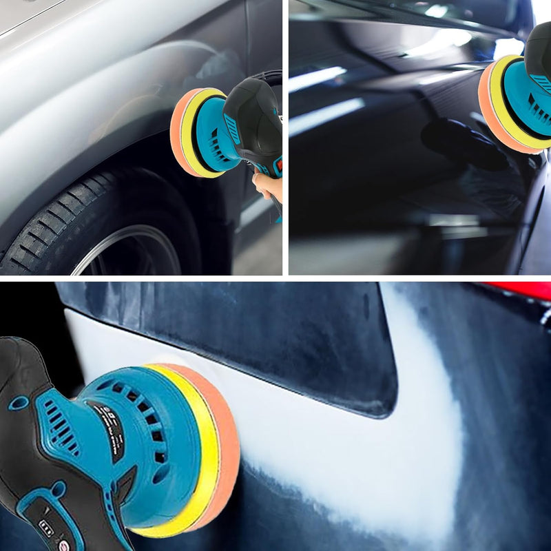 Kabellose Autopoliermaschine mit zwei Akkus und 8-Gang-Bedienung – Torvex