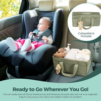 Baby Diaper Bag Caddy Organizer – Soft Sherpa Storage Basket with Compartments – Elvoria 