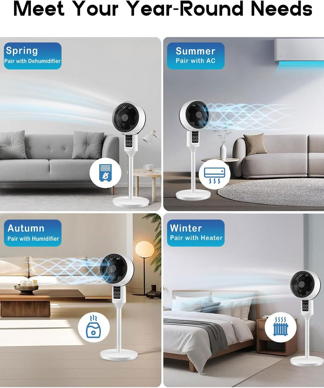 AA OOS Verstellbarer Standventilator mit 3D-Oszillation – Aerion