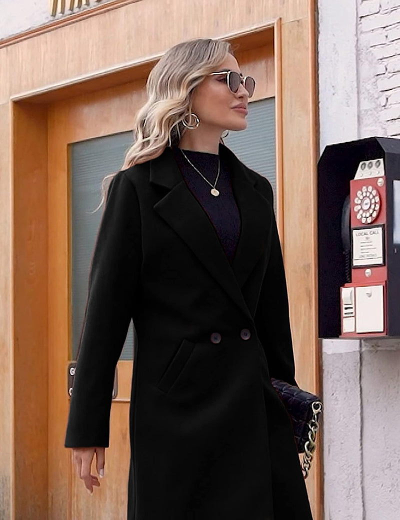 Dames Winter Wollen Jas met Notch Revers - Sofia