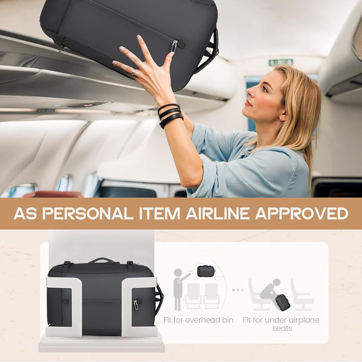 40L Uitbreidbare Waterdichte Reisrugzak met USB-poort & 17” Laptopvak – AirVoyage
