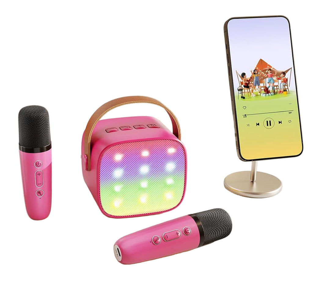 Portable Mini Karaoke Machine with Bluetooth Speaker &amp; 2 Wireless Microphones – Veylo