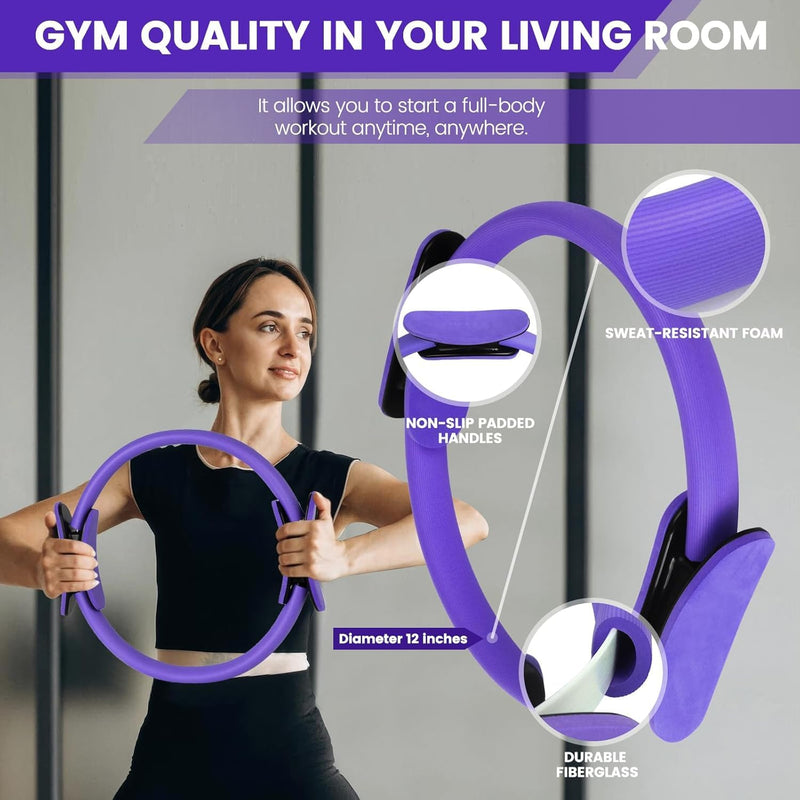 9-piece home Pilates set with ring, ball, bands and non-slip socks