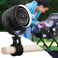 Rechargeable Stroller Fan with Clamp Mount and Night Light – 100 Speeds