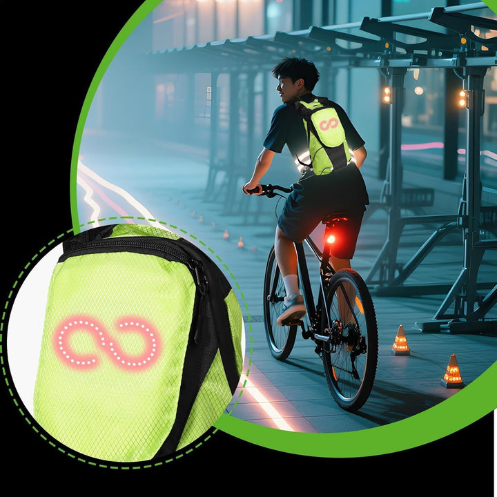 LED Motorfietsrugzak – Luminescente Veiligheidstas voor Buiten- en Nachtfietsen – Lumaro