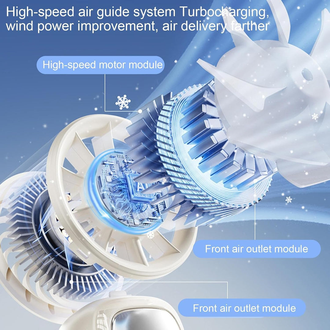 Tragbarer faltbarer Handventilator mit LED-Display – 100 Geschwindigkeiten