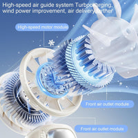 Tragbarer faltbarer Handventilator mit LED-Display – 100 Geschwindigkeiten