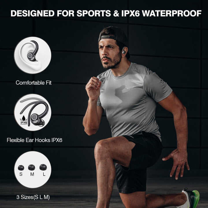 Wireless Bluetooth 5.3 Sports Earbuds with Noise Isolation and 48 Hours Playtime – Zeyora