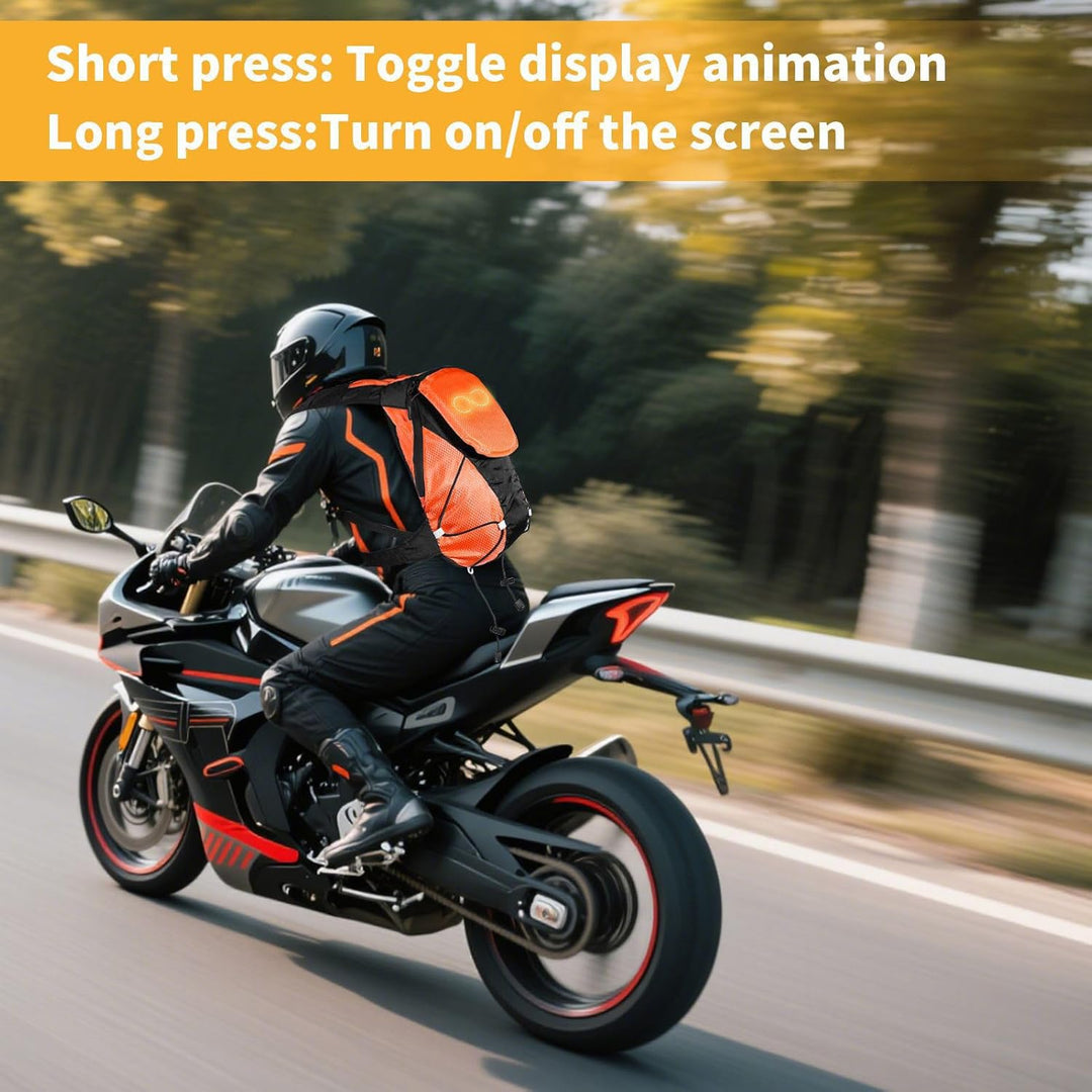 LED Motorfietsrugzak – Luminescente Veiligheidstas voor Buiten- en Nachtfietsen – Lumaro