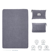 Foldable Flannel Travel Blanket with Pillow Pocket and Luggage Slot – Trevora 