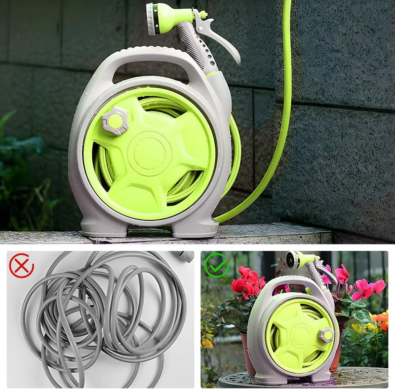 Kompaktes Gartenschlauchhaspel-Set mit 15m Schlauch – Corvina
