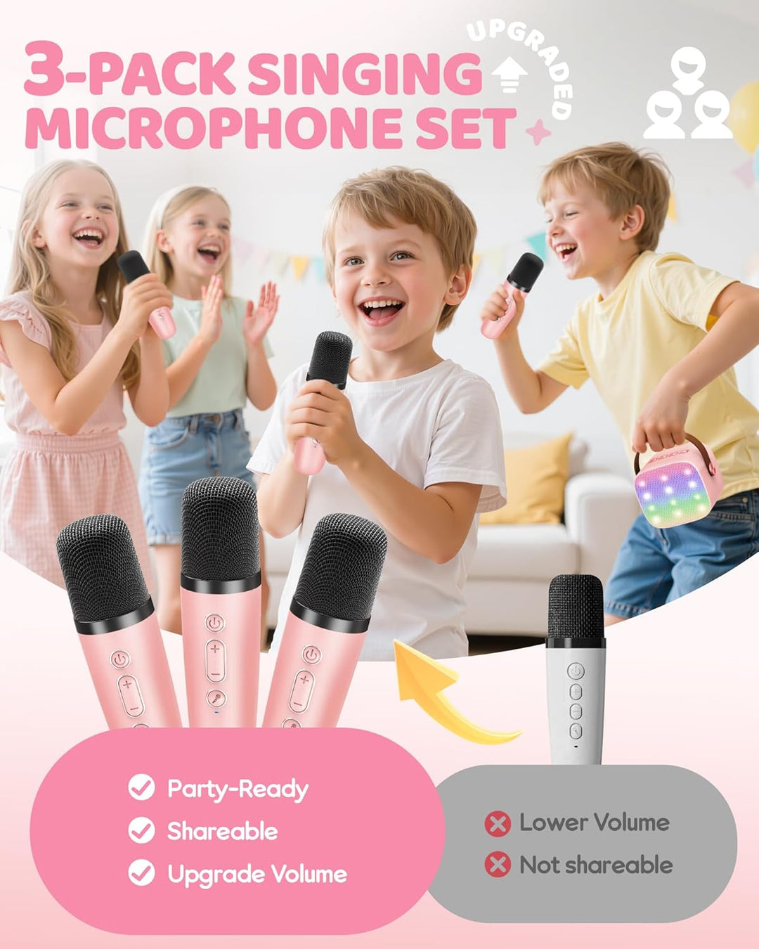 Portable Mini Karaoke Machine with Bluetooth Speaker &amp; 2 Wireless Microphones – Veylo