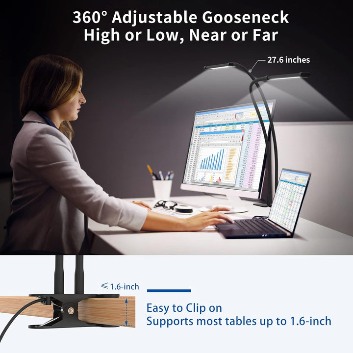 77 LED Bureau Klem Lamp met 70cm Flexibele Hals – Ravien