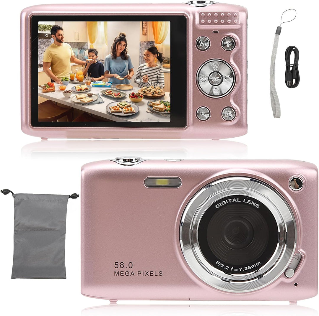 4K Compact Digitale Camera met 58MP Foto's en 16X Zoom – Lumora