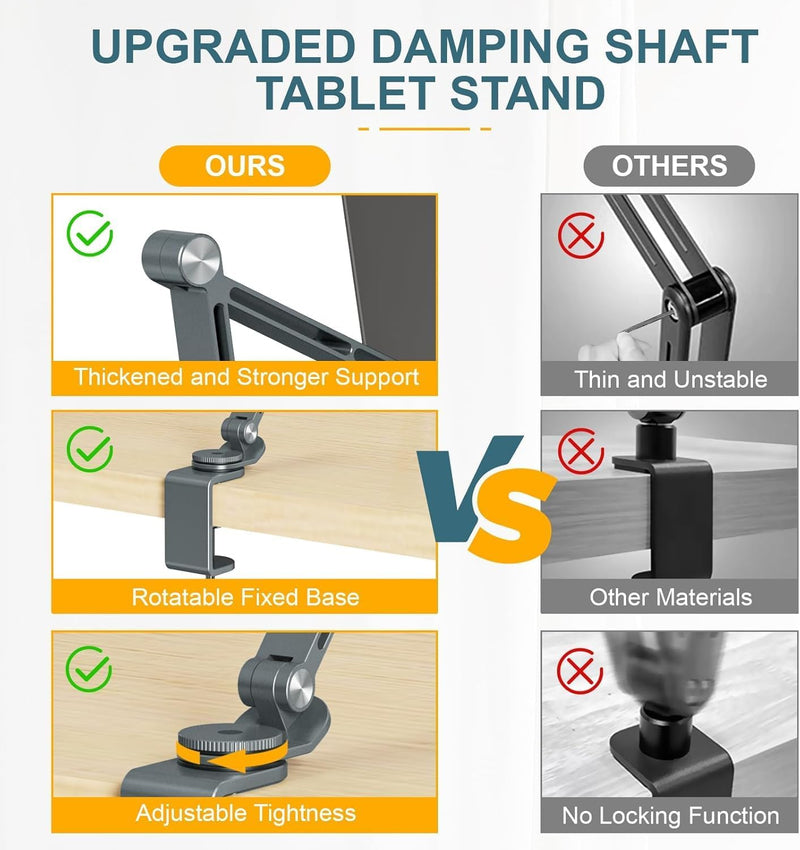 Verstelbare Aluminium Tablet Desk Stand met 360° Rotatie – Movaro