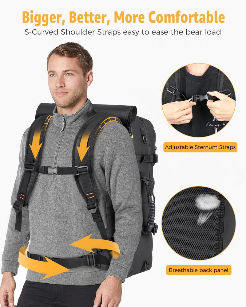 50L Aircraft-Ready Converted Travel Backpack with Shoe Compartment and USB Port