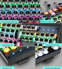 Mechanisch 87-toetsen gamingtoetsenbord met RGB-achtergrondverlichting en blauwe schakelaars